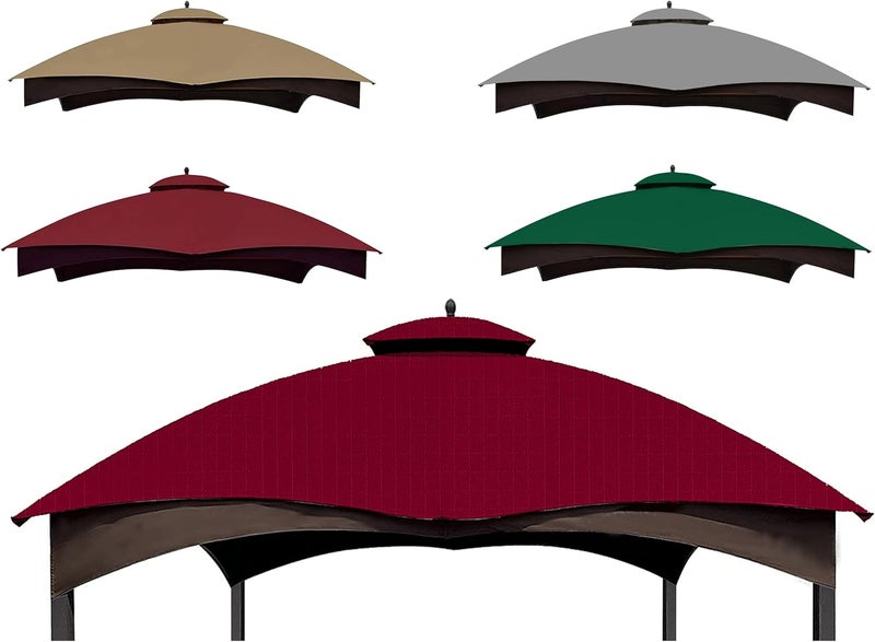 SCOCANOPY Burgundy Ripstop Replacement Roof for Lowe's Allen Roth 10X12 Gazebo Model #GF-12S004B-1/ GF-12S004BTO/TPGAZ17-002C - Image 1